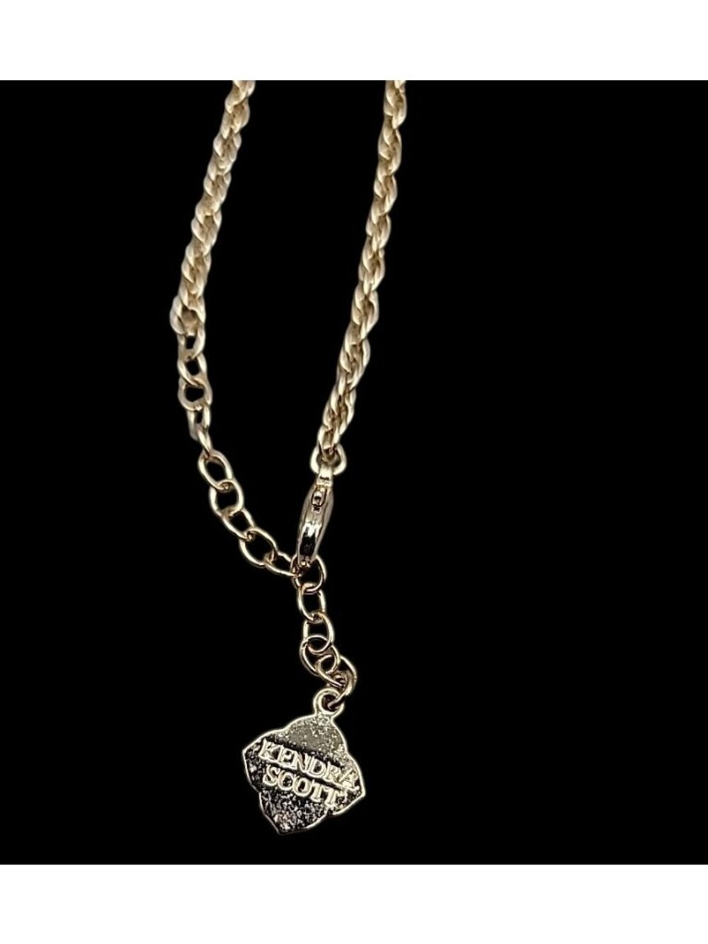 Kendra Scott Rayne Necklace 14kgp Navy Blue Faux Cats Eye Tassel Pendant 30" - Picture 13 of 14